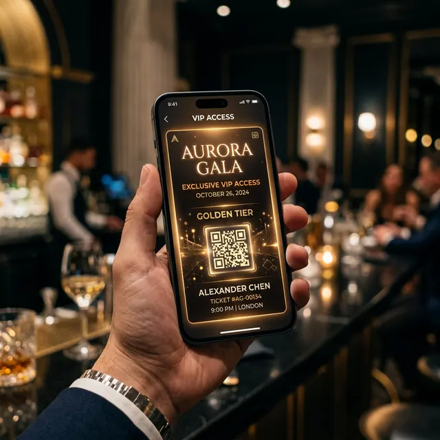 A digital EventPass displayed at an event